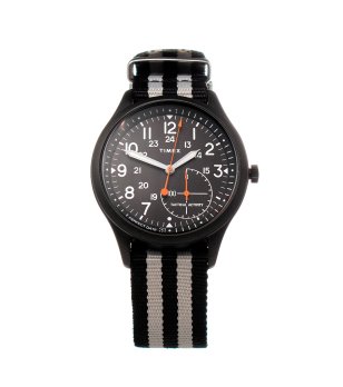 Мъжки черен аналогов часовник с райета Timex снимка