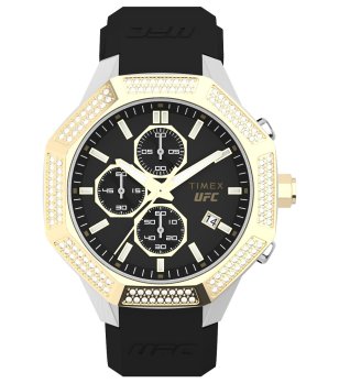 Мъжки черен часовник с черна силиконова верижка TIMEX UFC снимка