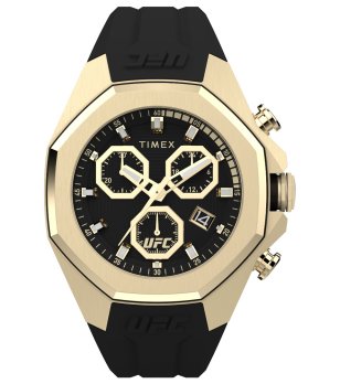 Мъжки златист часовник с черна силиконова верижка Timex UFC снимка