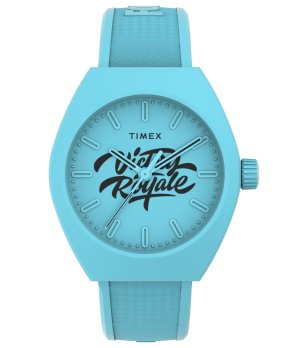 Мъжки син часовник с каучукова верижка Timex снимка