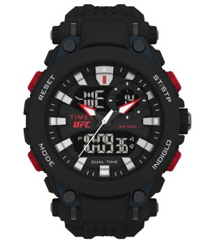 Черен мъжки часовник с каучукова верижка Timex UFC снимка