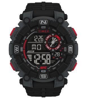 Мъжки черен дигитален часовник с каучукова каишка Timex UFC снимка