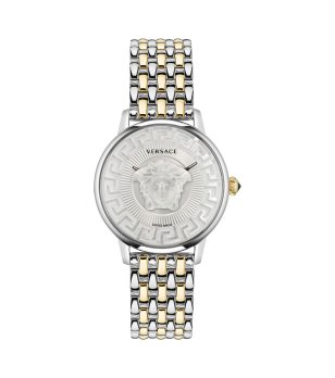 Унисекс сребрист часовник с двуцветна метална верижка Versace MEDUSA ALCHEMY снимка