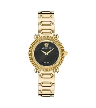 Дамски златист часовник с черен циферблат Greca Twist Versace снимка