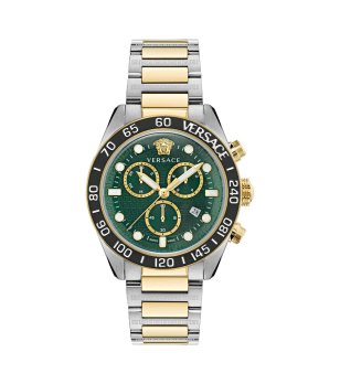 Мъжки сребристо-златист часовник със зелен циферблат Versace GRECA DOME CHRONOMETER снимка