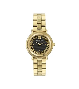 Дамски златист часовник с черен циферблат Versace GRECA FLOURISH снимка