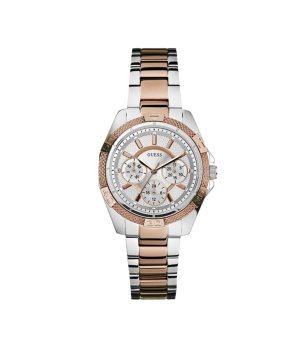 Дамски розово-златист двуцветен стоманен часовник Guess снимка