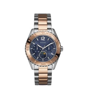 Дамски часовник в сребристо и розово златисто Guess снимка