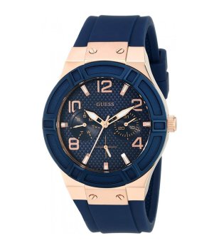 Дамски тъмносин часовник с розово-златист корпус Guess снимка