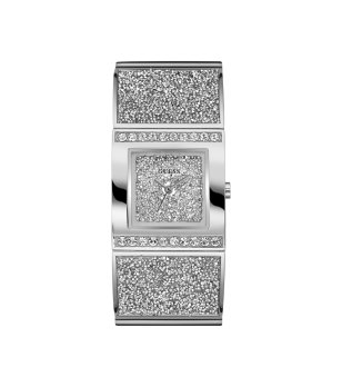 Дамски сребрист часовник с кристали Guess снимка
