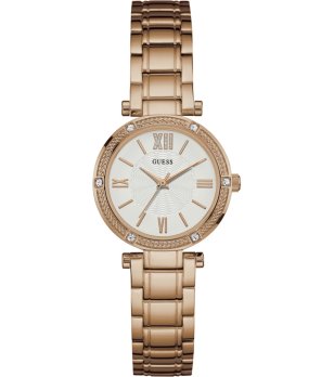 Дамски розово-златист часовник с метална верижка Guess снимка