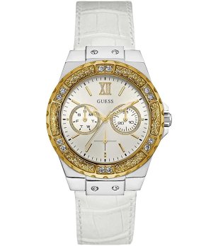 Дамски бял часовник с кожена каишка Guess снимка