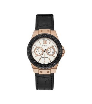 Дамски черен часовник с розово злато Guess снимка