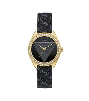 Дамски златист часовник с текстилна каишка Guess снимка