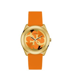Дамски оранжев часовник с каучукова верижка Guess снимка