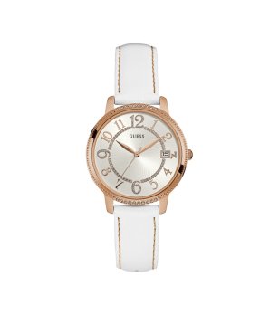 Дамски бял часовник с кожена каишка KISMET Guess снимка