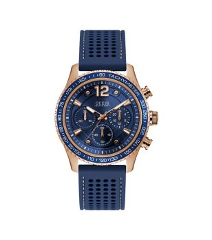 Мъжки тъмносин часовник с каучукова верижка Guess снимка