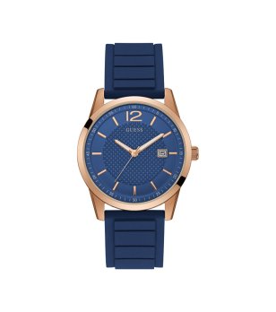 Мъжки син часовник с каучукова верижка Guess PERRY снимка