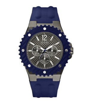 Мъжки син часовник с каучукова верижка Guess снимка