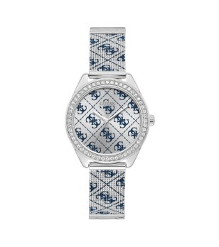Дамски сребрист часовник с текстилна верижка Guess CLAUDIA снимка