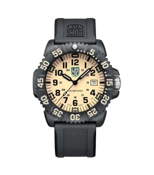 Мъжки черен часовник с бежов циферблат Luminox снимка