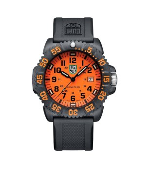 Мъжки черен часовник с оранжев циферблат Luminox снимка