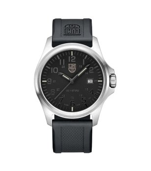 Мъжки сив часовник с черна каишка Luminox снимка
