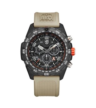 Мъжки бежов кварцов часовник с хронограф Luminox Bear Grylls Survival снимка