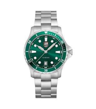 Мъжки сребрист часовник със зелен циферблат Luminox снимка