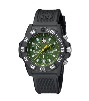 Мъжки черен часовник със зелен циферблат Luminox NAVY SEAL CARBONOX снимка