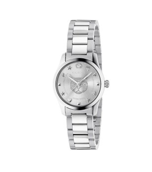 Дамски сребрист часовник с метална верижка Gucci G-Timeless снимка