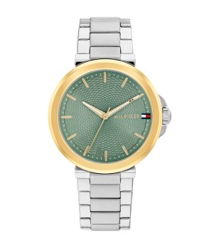 Дамски сребрист часовник със зелен циферблат Tommy Hilfiger снимка