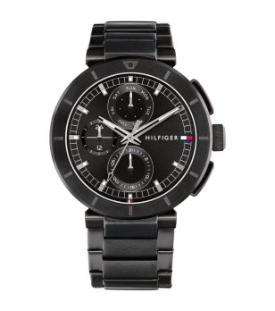 Мъжки черен ръчен часовник с метална верижка Tommy Hilfiger снимка