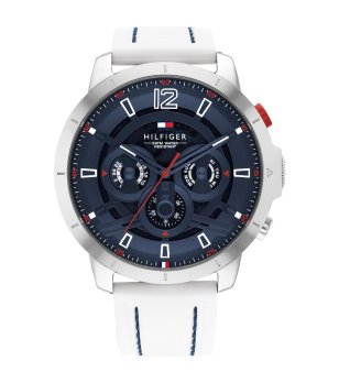 Мъжки бял часовник с тъмносин циферблат TOMMY HILFIGER снимка