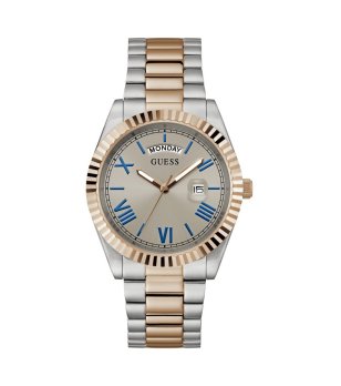 Мъжки сребристо-златист часовник с ден и дата Guess CONNOISSEUR снимка