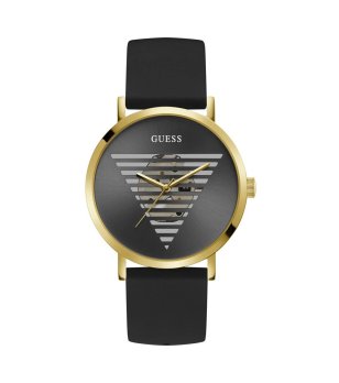 Мъжки черен аналогов часовник със силиконова каишка Guess IDOL снимка