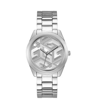 Дамски сребрист часовник с метална верижка Guess CUBED снимка