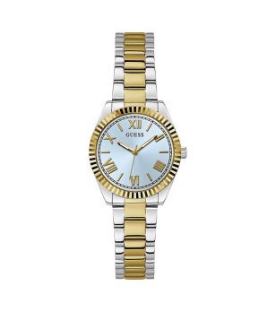 Дамски двуцветен часовник със светлосин циферблат Guess MINI MOON снимка