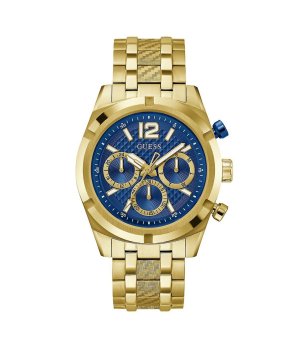 Мъжки златист часовник със син циферблат Guess снимка