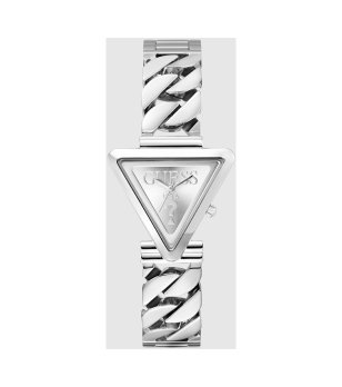 Дамски сребрист часовник с триъгълна каса Guess Fame снимка