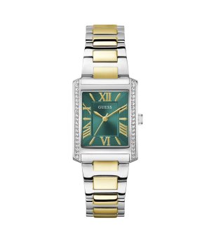 Дамски часовник в сребристо и златисто със зелен циферблат Guess BONNIE снимка