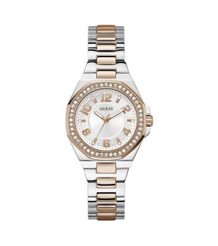 Дамски сребрист часовник с розово-златисти детайли Countess Guess снимка
