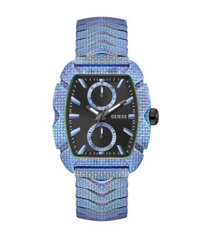 Мъжки син часовник Guess NILE Multifunction с релефна верижка снимка