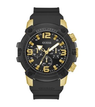 Мъжки черен часовник с мултифункционален дисплей Guess LINEBACKER снимка