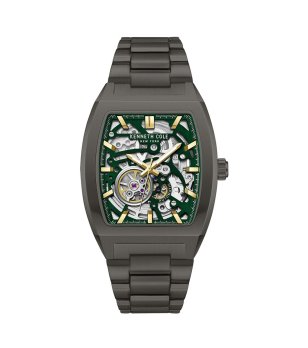 Мъжки черен часовник със зелен скелетонизиран циферблат Kenneth Cole снимка