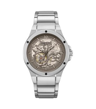 Мъжки сребрист часовник с автоматичен механизъм Kenneth Cole снимка