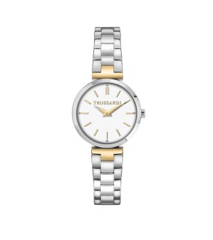 Дамски сребрист часовник с двуцветна верижка TRUSSARDI снимка