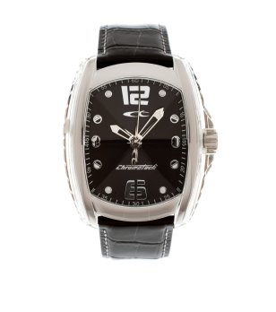 Мъжки черен часовник с възглавница корпус Chronotech снимка