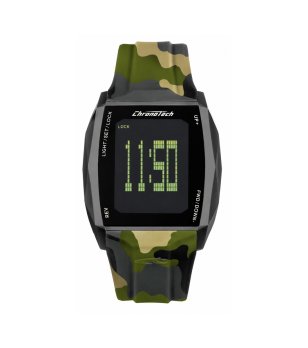 Мъжки черен дигитален часовник с камуфлажна каишка Chronotech CHRONOTOUCH снимка
