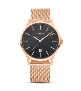 Мъжки часовник в цвят розово злато с черен циферблат Tayroc снимка